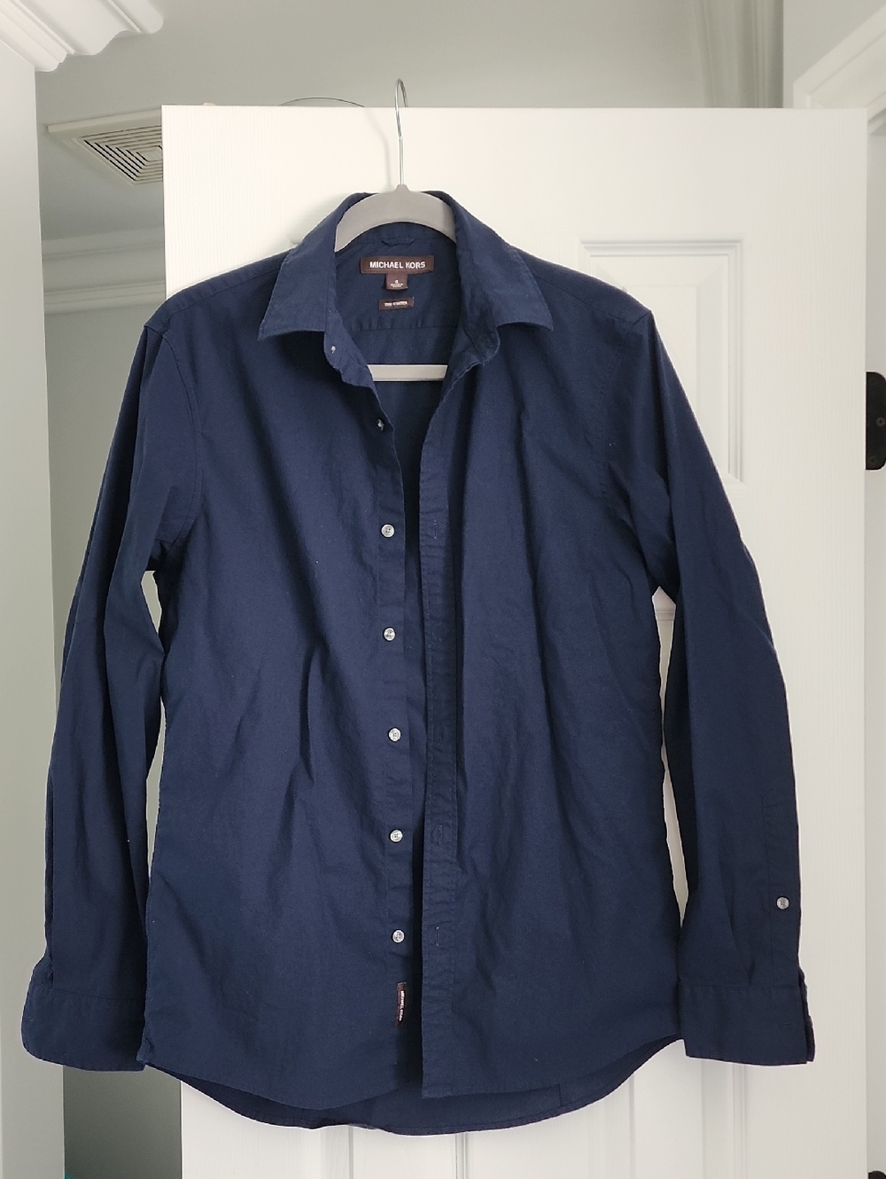 Michael Kors Men’s Dark Navy Long-Sleeve Button-Down Shirt
